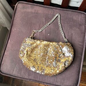 OR YANYGold and silver Sequin hobo with Reversible Design